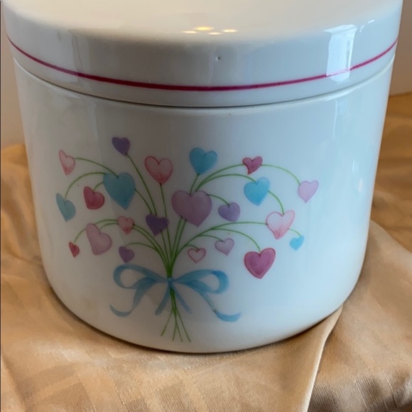 1987 FTDA glass heart bouquet trinket box with lid - Picture 4 of 10